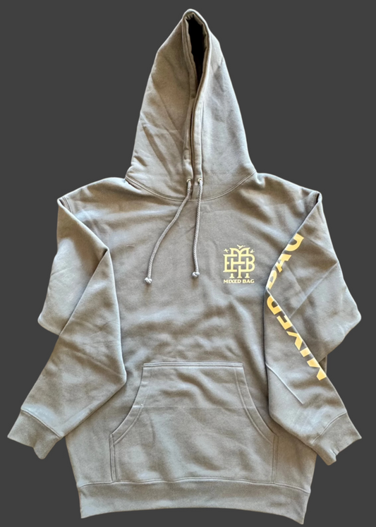 "Mixed Bag" Logo Hooded Sweatshirt- Blue