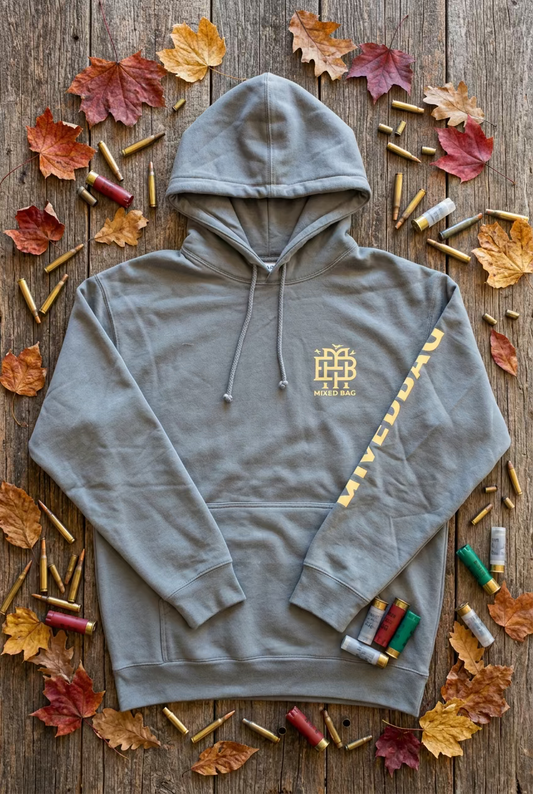 "Mixed Bag" Logo Hooded Sweatshirt- Blue