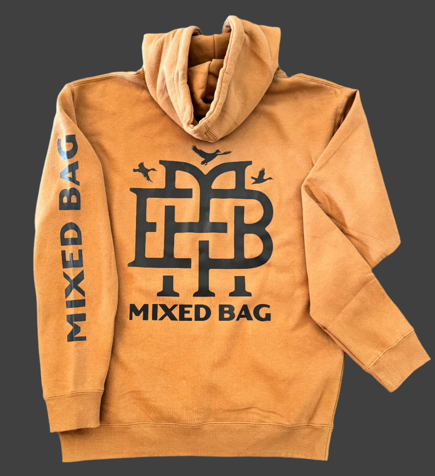 "Mixed bag" Logo Hooded Sweatshirt- Tan