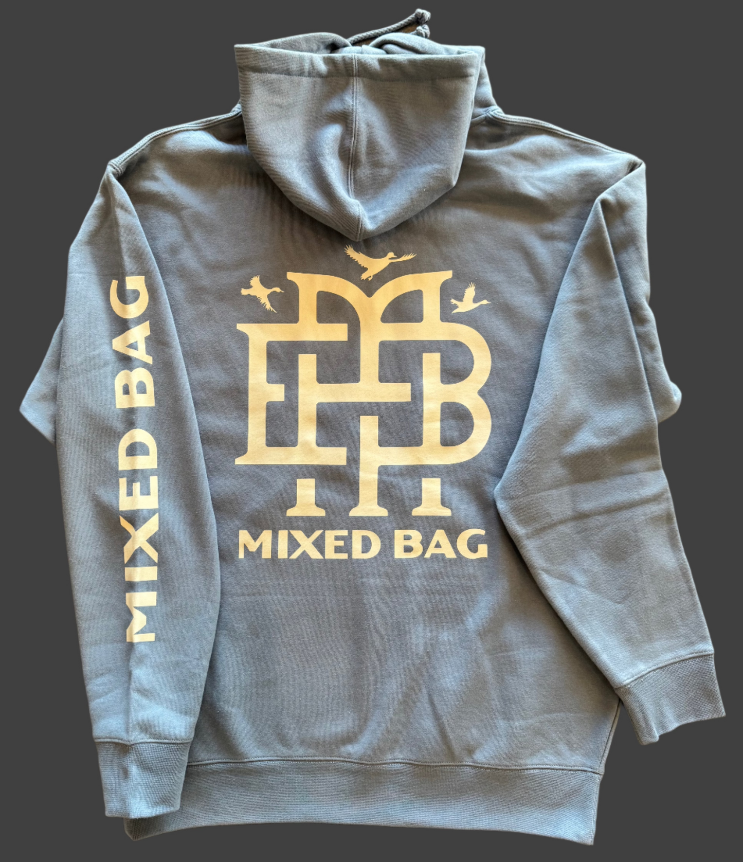 "Mixed Bag" Logo Hooded Sweatshirt- Blue